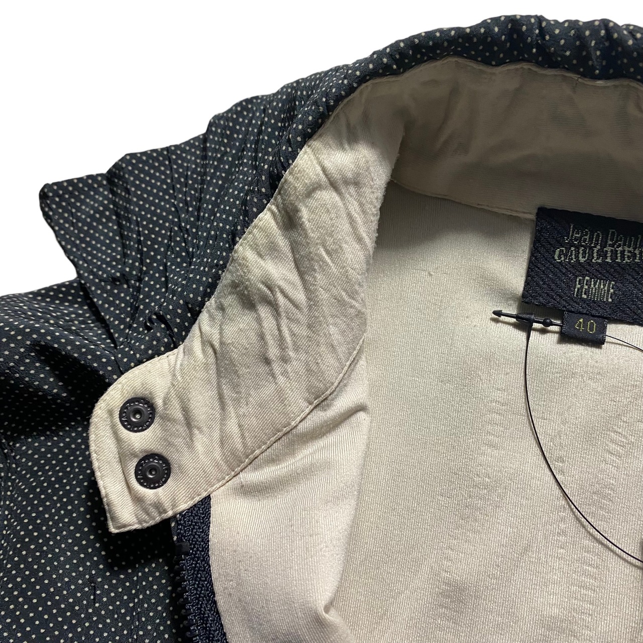 JEAN PAUL GAULTIER FEMME double face silk zip shirt