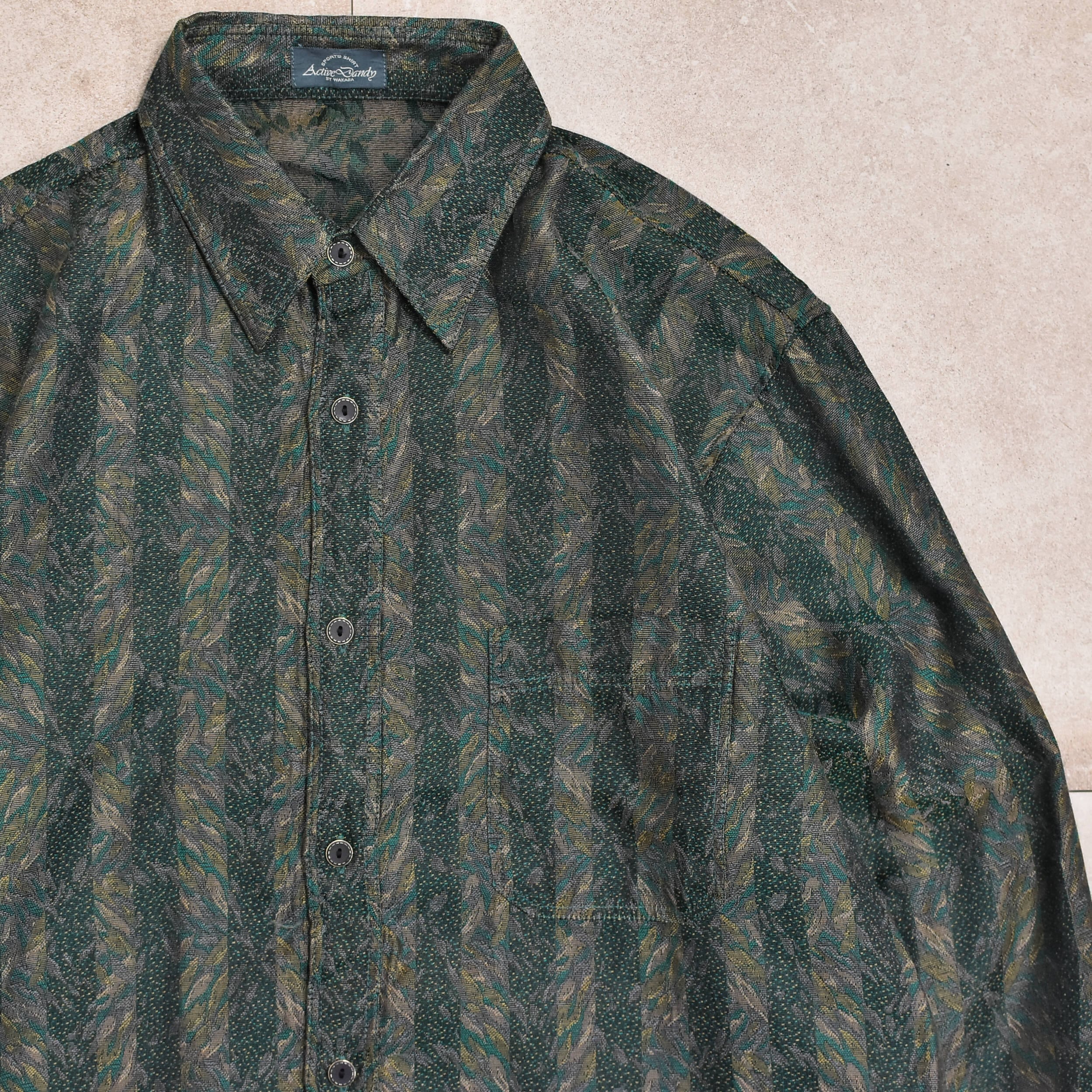 80~90s Jacquard stripe shirt Jp vtg