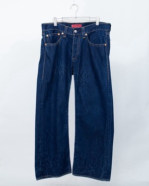 "Levi's" wide leg indigo denim trousers (size: 34×30)