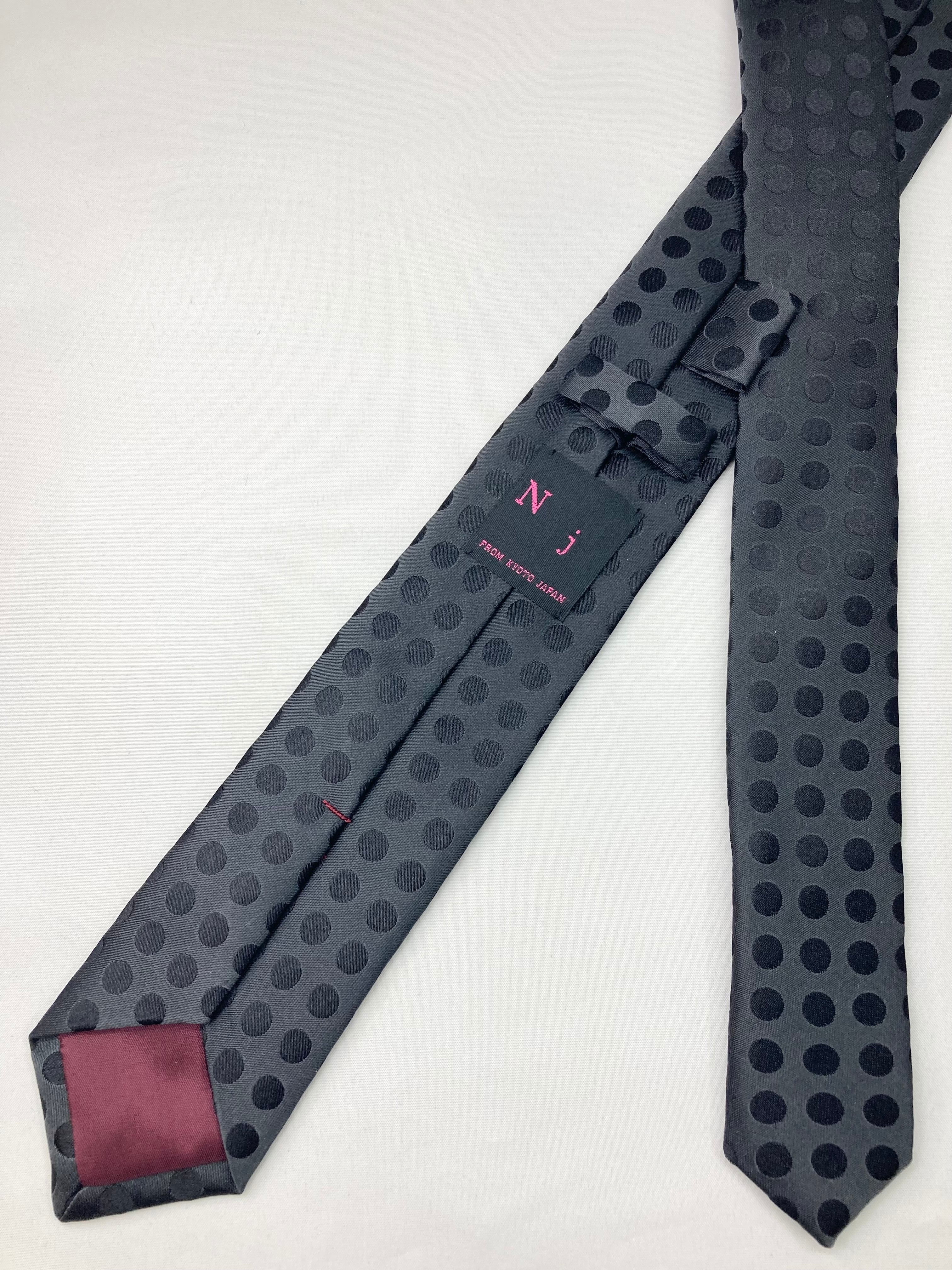 N j Gender-free cravat ドット柄 グレー×ブラック | NECKWORLD