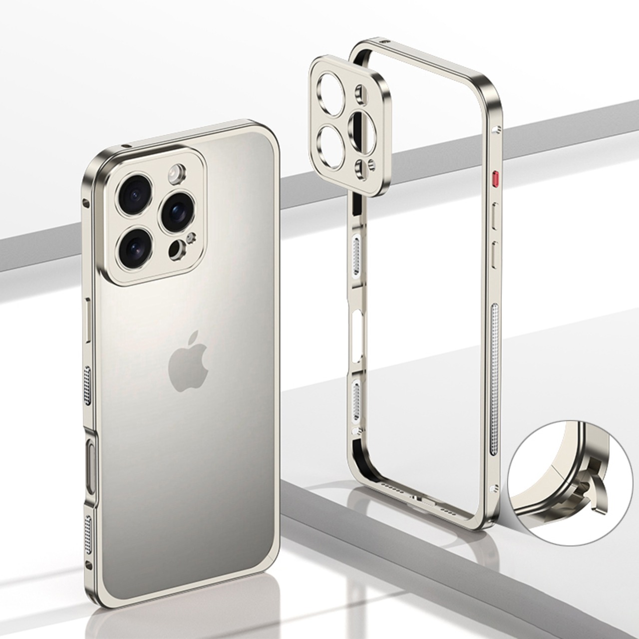 ◆iPhone 16/15/14/13/Pro/Pro Max/Plus/e◆Lock Metal Frame + Camera Cover Case / ロック メタルフレーム + カメラ カバー スマホケース