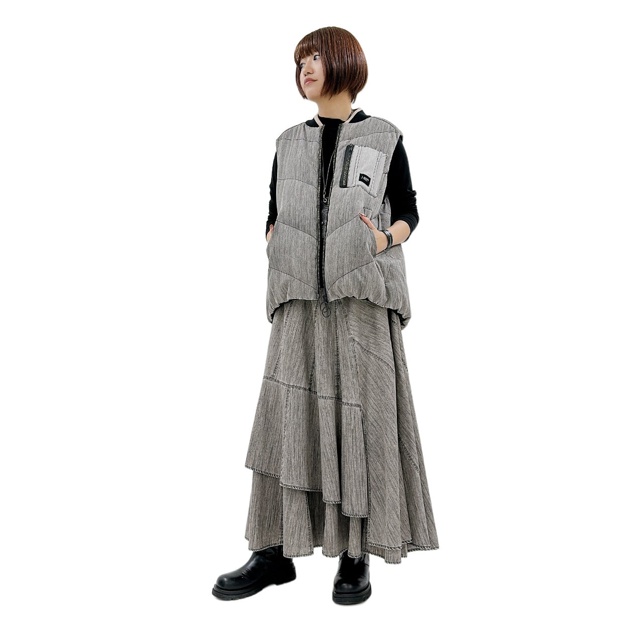 ⭐限定商品⭐【ayane】ダンガリー変形切り替えスカート 856712 アヤン
