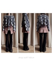 wool blend crochet lace check knit cardigan-5239-10