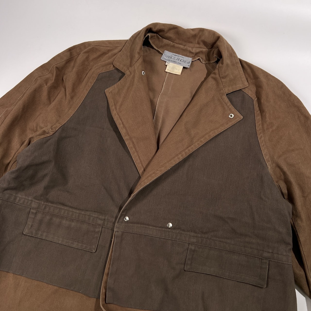フランス製 FRANCE ANDREVIE ドッキング ダブル ワーク コート サイズ 40 /ビンテージ/オールド/男女でも