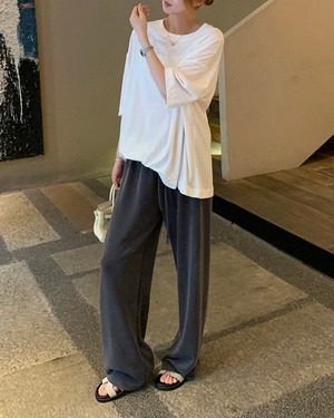 ドローストリング ワイドイージーパンツ 3color A1073