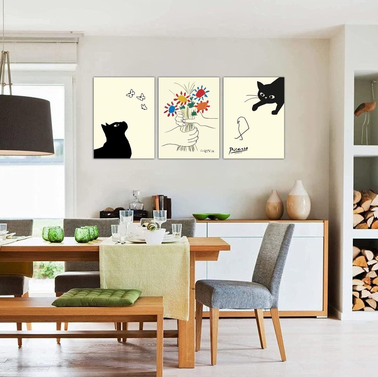 パブロ・ピカソ アートフレーム ハト 複製画 絵 木枠 71×55センチ