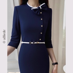 ネイビーボウタイワンピース　A3112