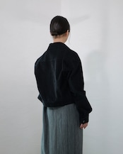 kujaku - J-106 Cropped Corduroy Jacket :Black|広畝コーデュロイ/コットンリネン/硫化染め/クロップド