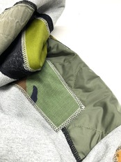 【hoodi21】 Remake Hoodie gray × military