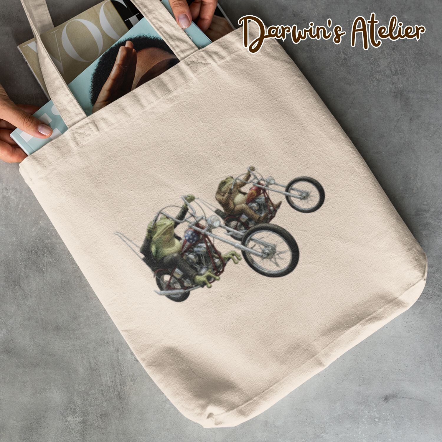 トートバッグ カエルのイージーライダー