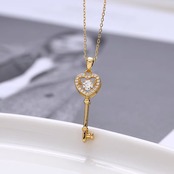 かわいい ハート 鍵型 キラキラ ネックレス