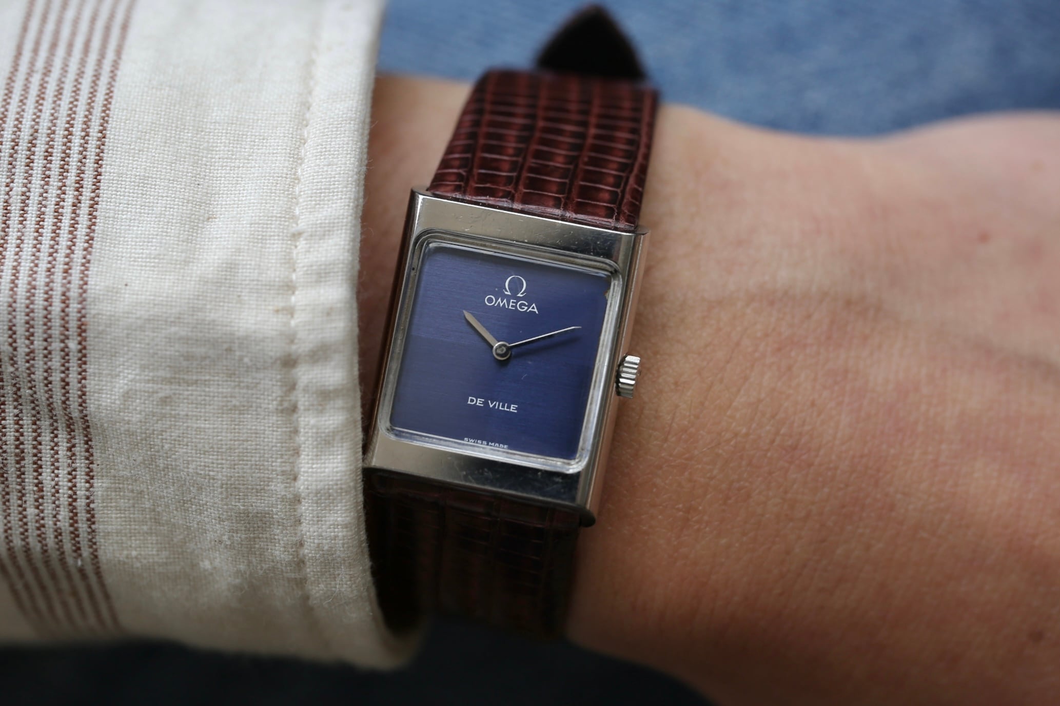 OMEGA】1973年製 デヴィル レクタンギュラー チェッカーフラッグ OH