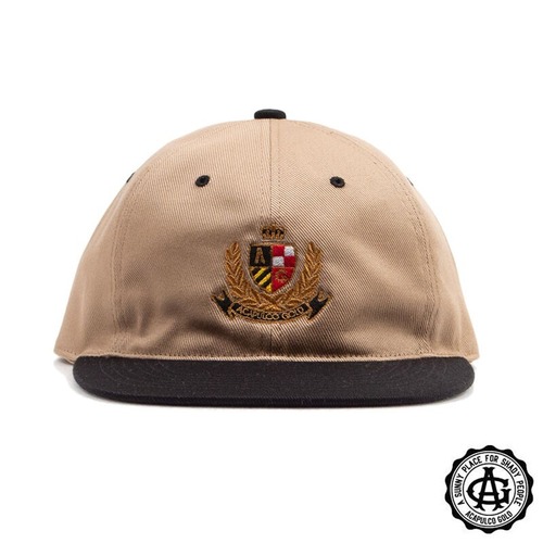 【ACAPULCO GOLD/アカプルコ ゴールド】CREST 6 PANEL CAP キャップ / KHAKI/BLACK セール対象外
