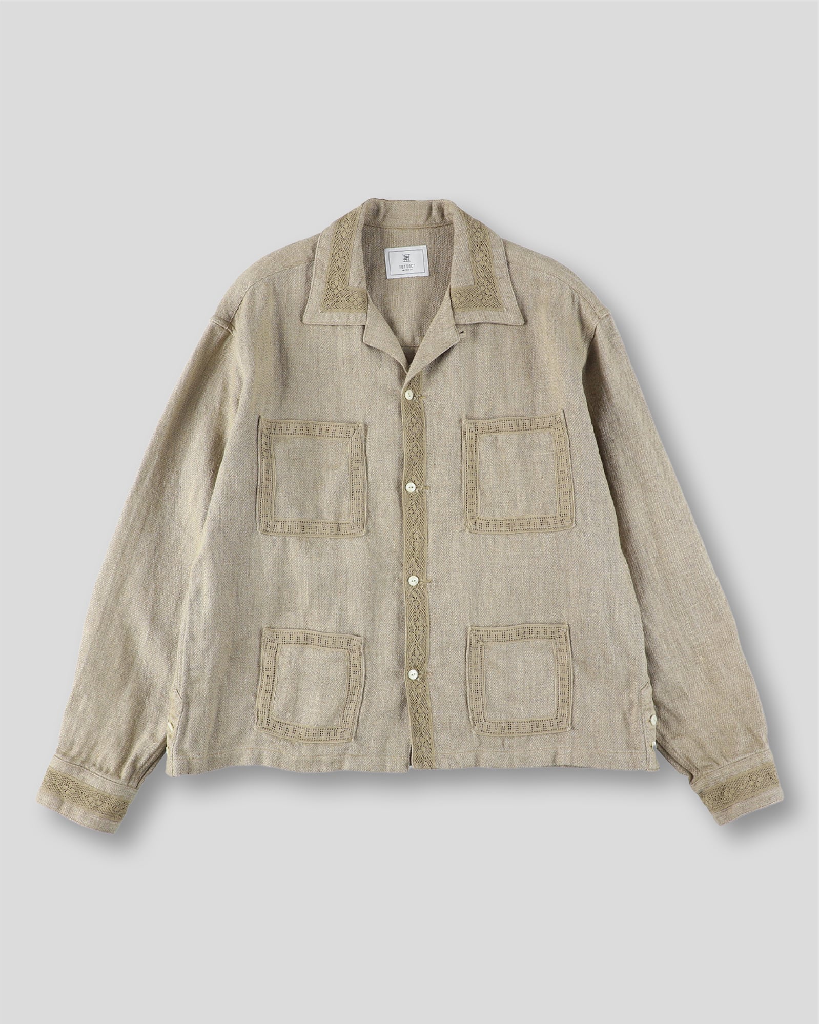 HEAVY LINEN GUATEMALAN JACKET BEIGE
