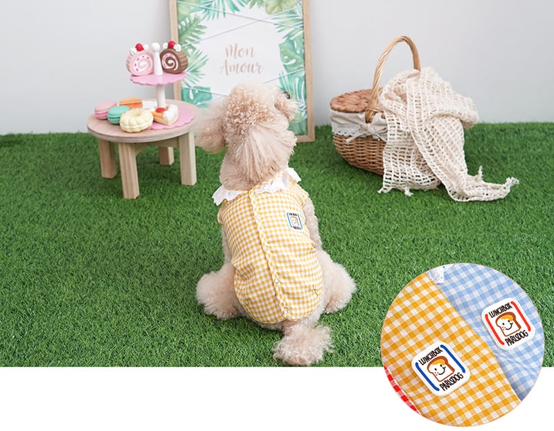 【SALE】lunch box vest S ~ XL  /  犬服 春夏 新作 ベスト ドッグウェア 涼しい 可愛い 犬の服 小型犬 中型犬 ペット 犬 服 猫 袖なし