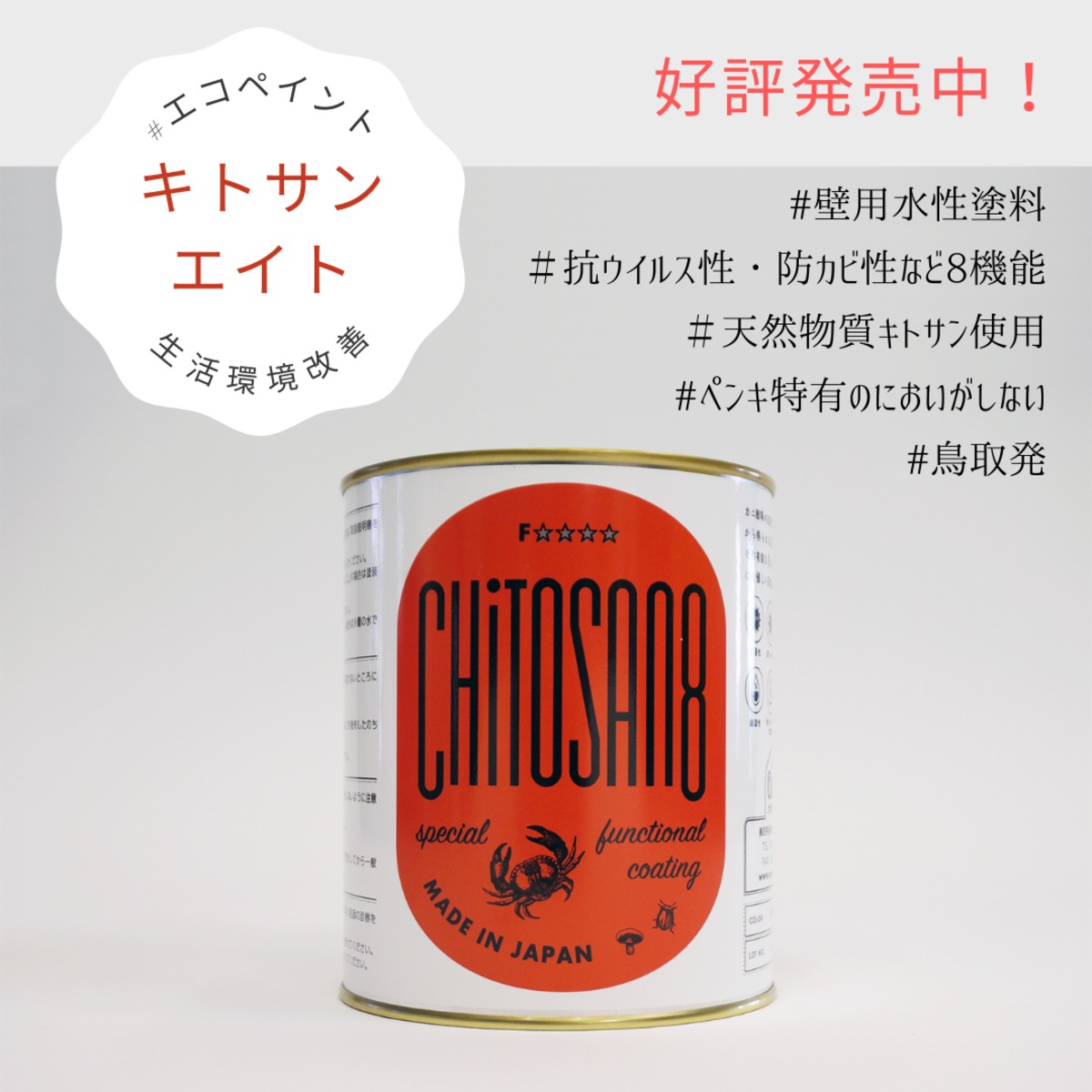 キトサンページ エコペイント) キトサンエイト1kg - 壁用 - 抗菌・消臭 | Chitosan Eco