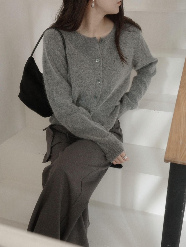 Fuzzy Button Knit