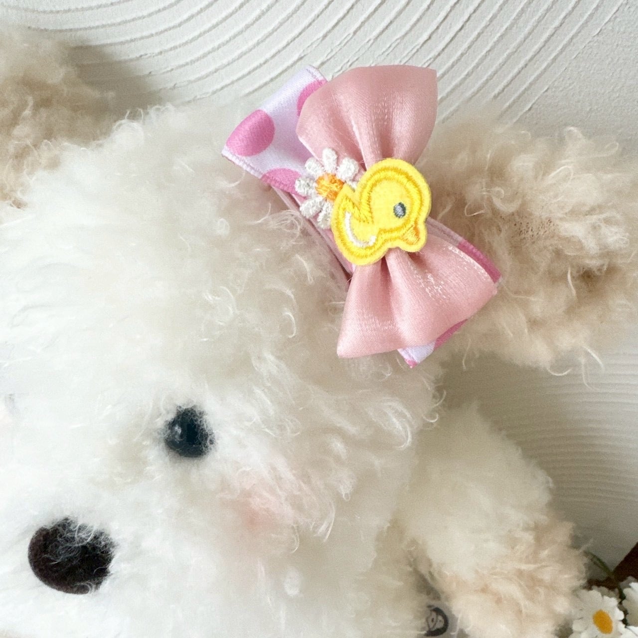 ひよこのドットリボンバレッタ