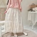 裾レースフラワー刺繍コットンスカート ・7310