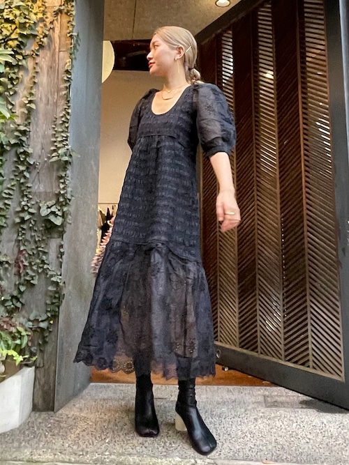 【23SS】Sea New York シーニューヨーク/ BLAINE EYELET PUFF SLV SMOCKED DRESS