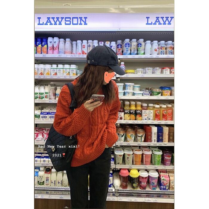 オレンジレッドセーター スタイルニットスプリングブラウス 春物 モンロー14177227928