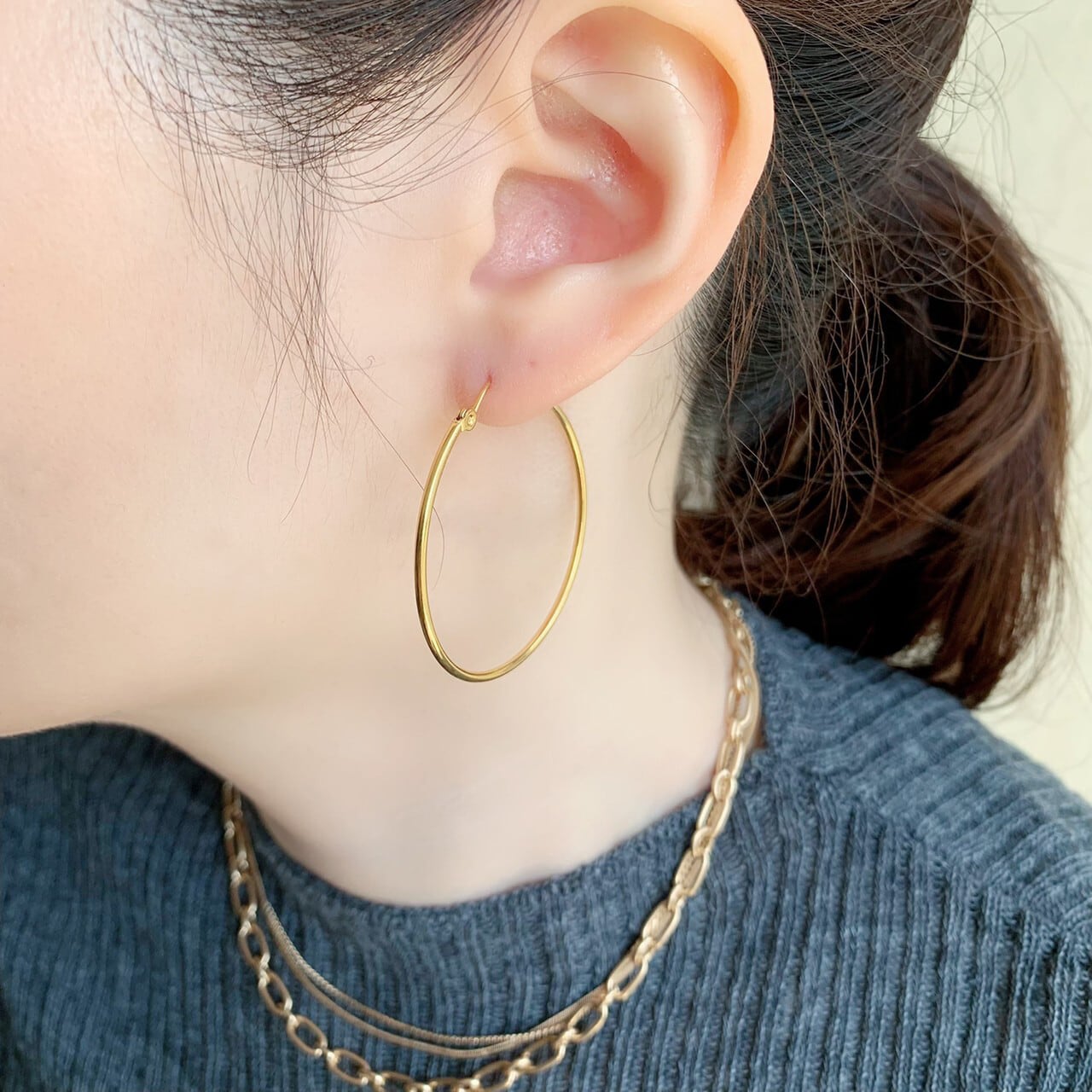 ［サージカルステンレス］40mm CIRCLE BIG PIERCE