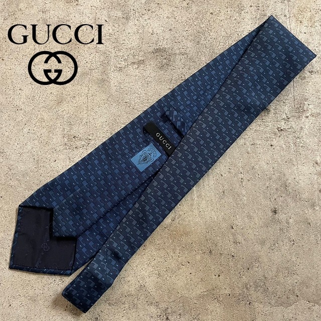 〖GUCCI〗made in Italy full patterned silk necktie/グッチ イタリア製 総柄 シルク ネクタイ/#0526/osaka