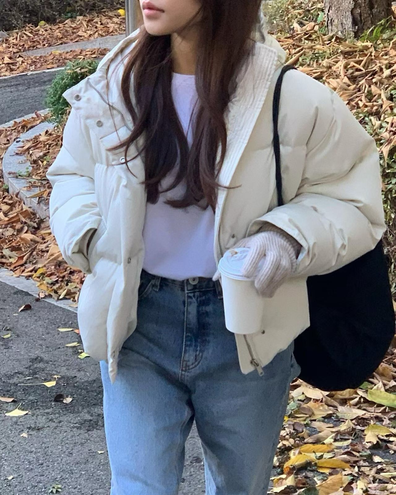 (予約) verveine / Urban hoodie goose-down short padding 2color