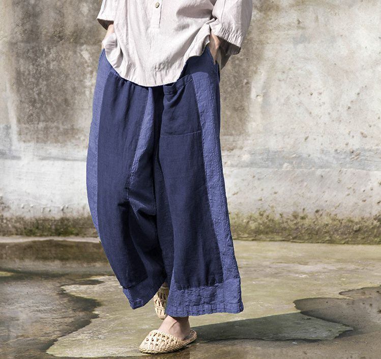 スタンダードカジュアルパンツ 薄手パッチワーク コットン レトロ Yiranxuaディースワード40970194568