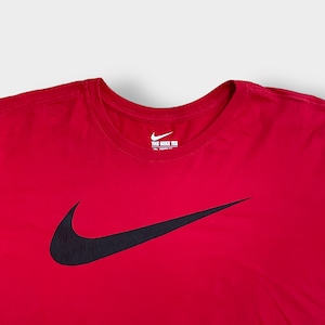 【NIKE】2XL ビッグサイズ Tシャツ ビッグロゴ Swoosh スウッシュ ナイキ レッド 半袖 US古着