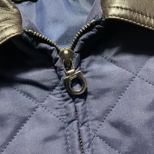 vintage SALVATORE FERRAGAMO leather switching quilting coat