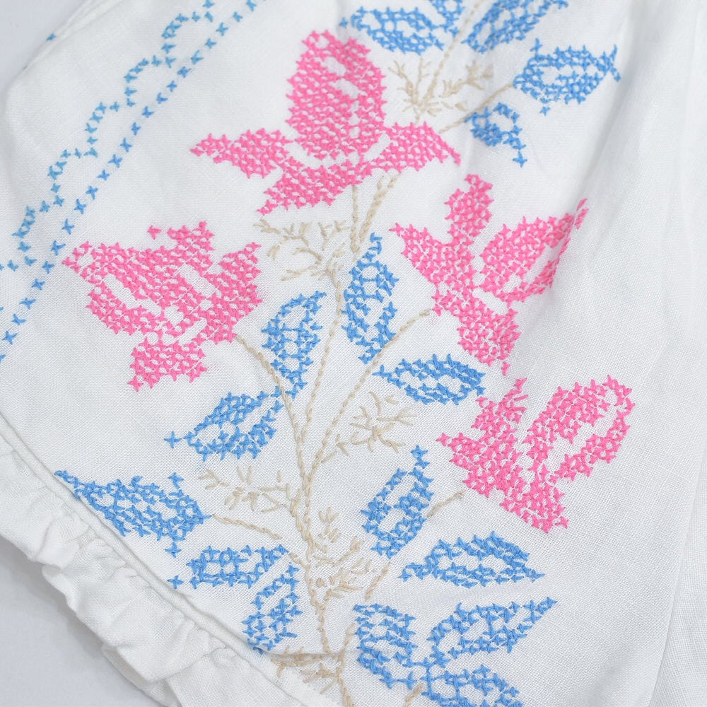 Remakeリメイク 再構築 テキスタイル クロスステッチ フラワー 刺繍