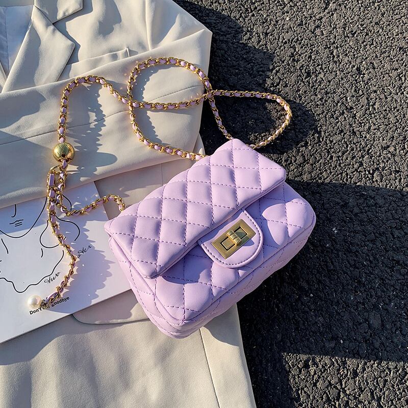 夏の小さなバッグ女性のバッグ2020新しいネット赤いファッション菱形チェーンバッグショルダーメッセンジャーバッグ野生の小さな正方形のバッグ Tiancai_Wing_Bag0825865