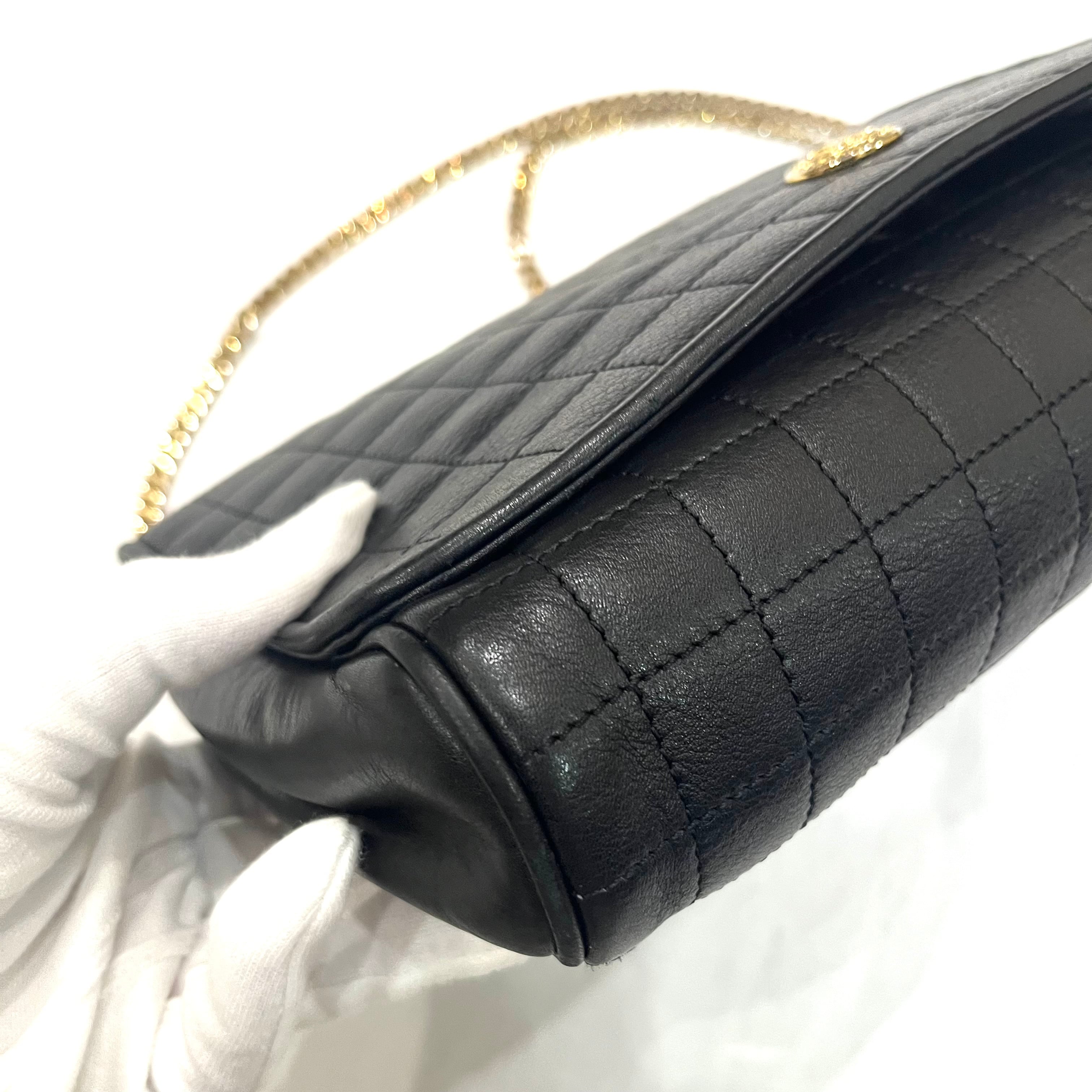 CELINE】 セリーヌ 本革レザーマトラッセ キルティング チェーン