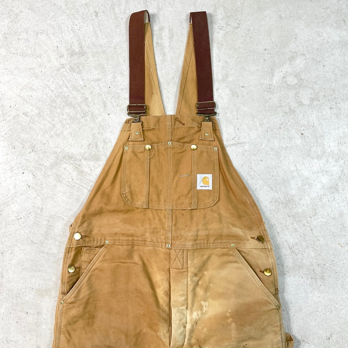 80-90年代 Carhartt カーハート ダック地 ダブルニー オーバーオール