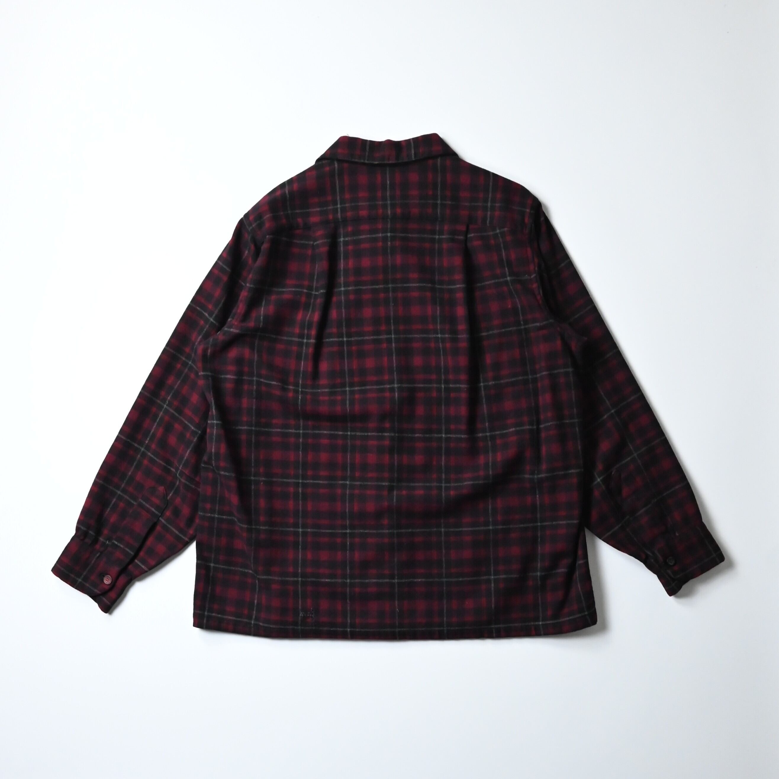 50's PENDLETON Wool Check board Shirt made in USA sizeL | GANKO
