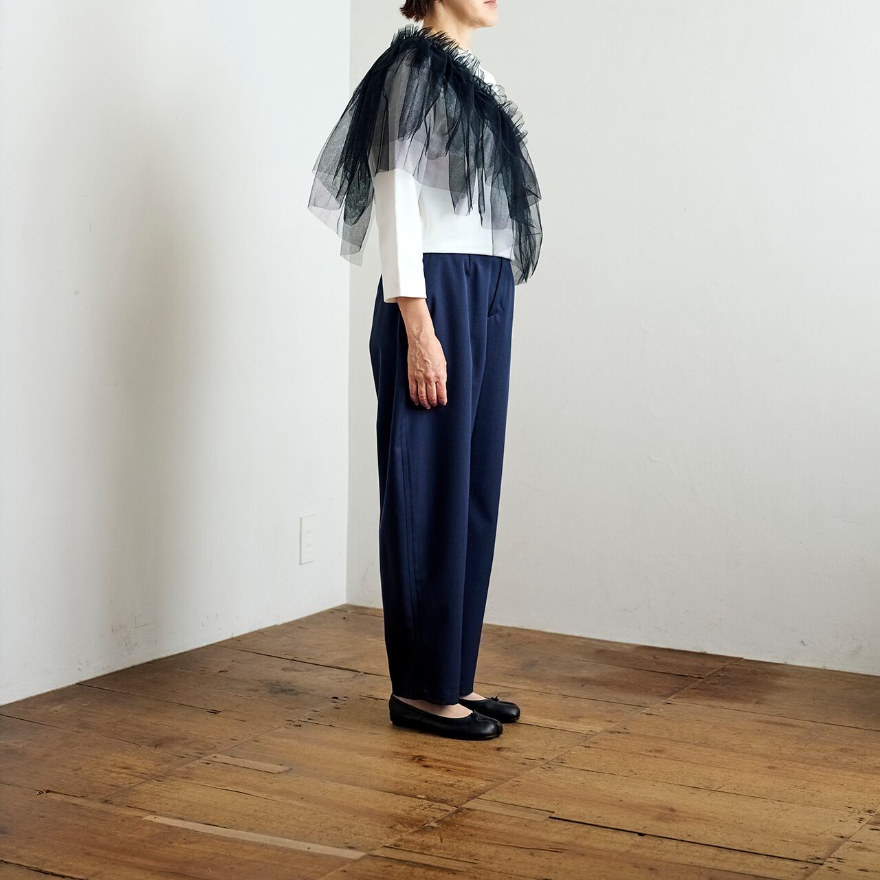 新品タグ付き　ドゥーズィエムクラス　アソースメレ　チュールレイヤードカラー ASAUCE MELER チュールレイヤードカラー|ANAYI OFFICIAL ONLINE