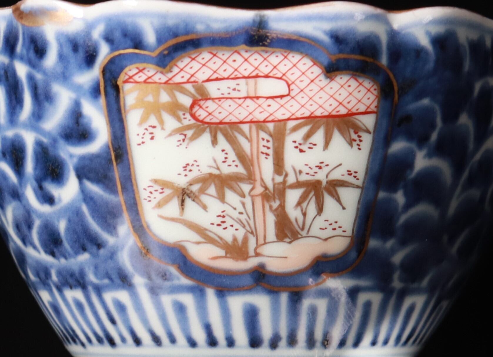 古伊万里色絵竹唐草文輪花向付 2客組 B | KATAKAGO_TOKYO