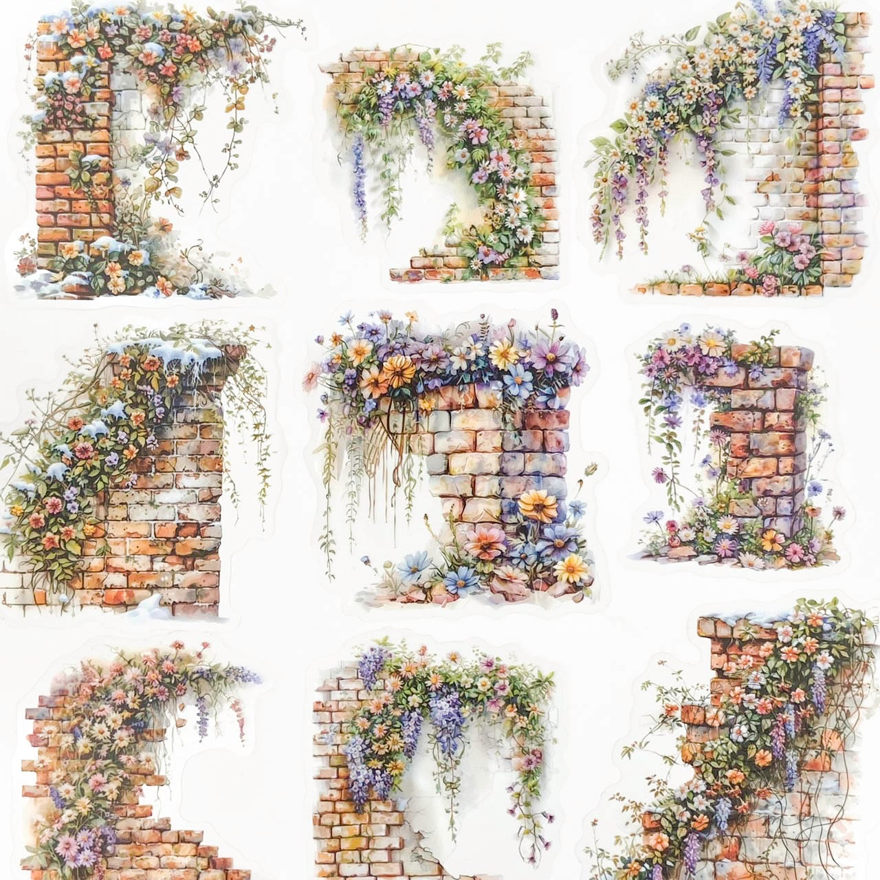 【再入荷】フレークシール Flower wall 1<S799>