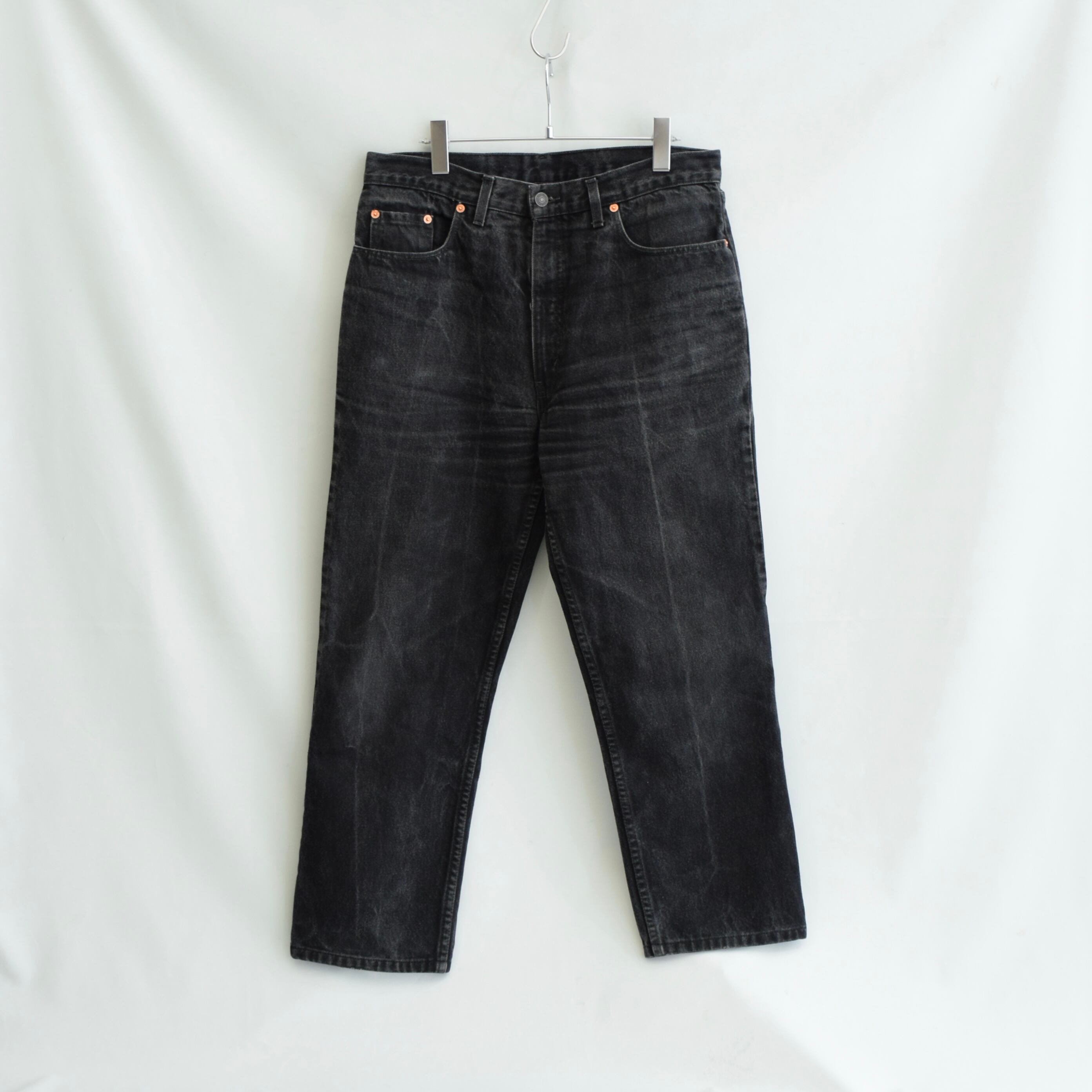 Wrangler/ラングラー ブラックデニムパンツ ダメージジーンズ ジーパン