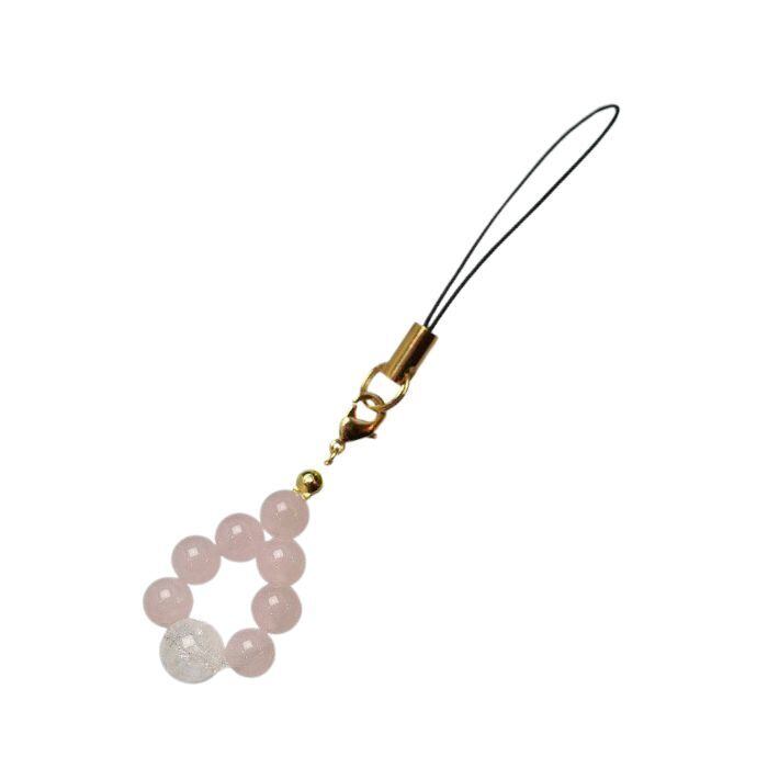 恋愛運 ローズクォーツ レインボークォーツ パワーストーン ストラップ 天然石 携帯ストラップ 紅水晶 水晶 ピンク 透明 スマホ お守り ラッピング無料 メール便 送料無料 誕生日 プレゼント アクセサリー