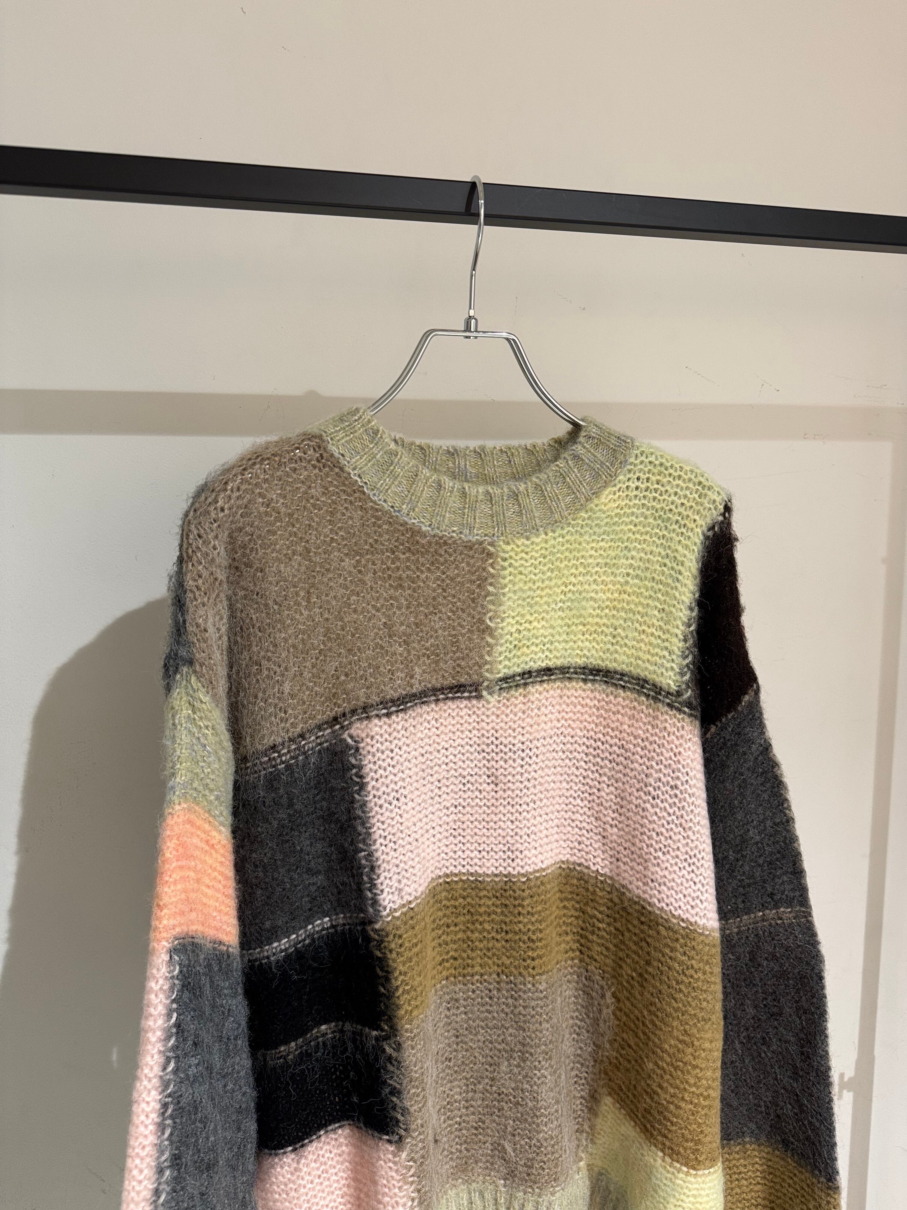 patchwork style knit top