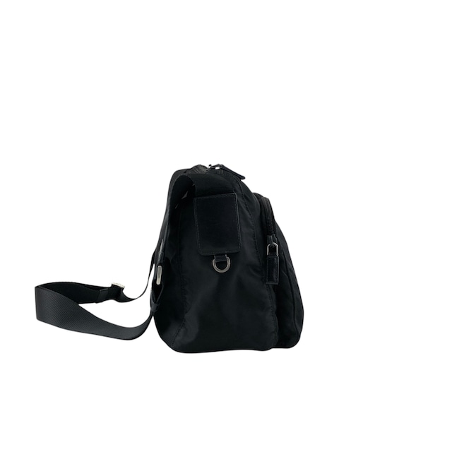 PRADA プラダ ショルダーバッグ ブラック トライアングルロゴ ナイロン ダブルポケット vintage ヴィンテージ オールド se4edp