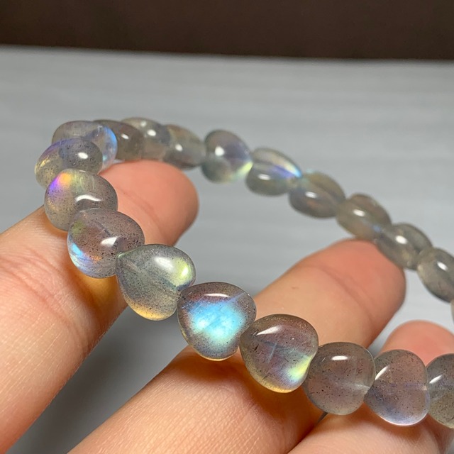 no3.シラーが美しい☆ハート・ラブラドライト ブレスレット