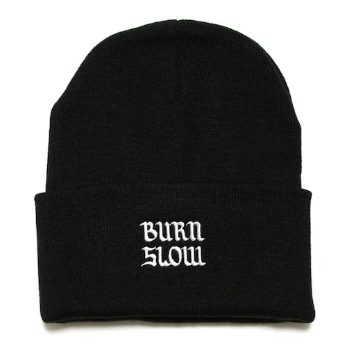 BURN SLOW - Brush Logo Embroidery Beanie　 BMX