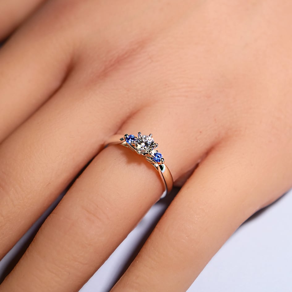 【K10ゴールド エンゲージリング 婚約指輪】K10 YG PG WG 天然ダイヤモンド モアサナイト 婚約指輪 エンゲージリング シリーズ008