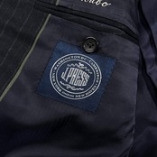 上下 J.PRESS ジェイプレス セットアップ ストライプ テーラードジャケット 裾ダブル スラックス スーツ /ダークグレー ブラック系 メンズ カシミヤ混