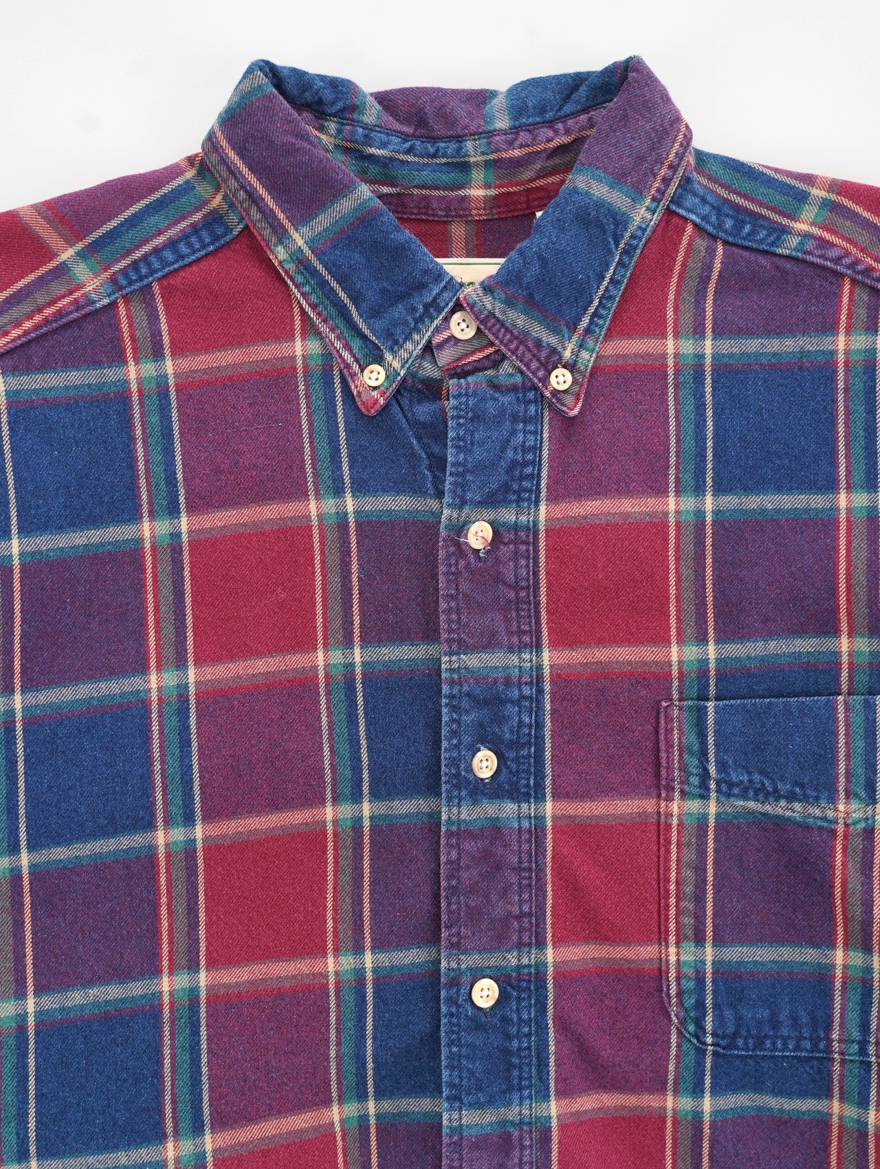 70s-80s L.L.Bean  Flannel plaid shirt