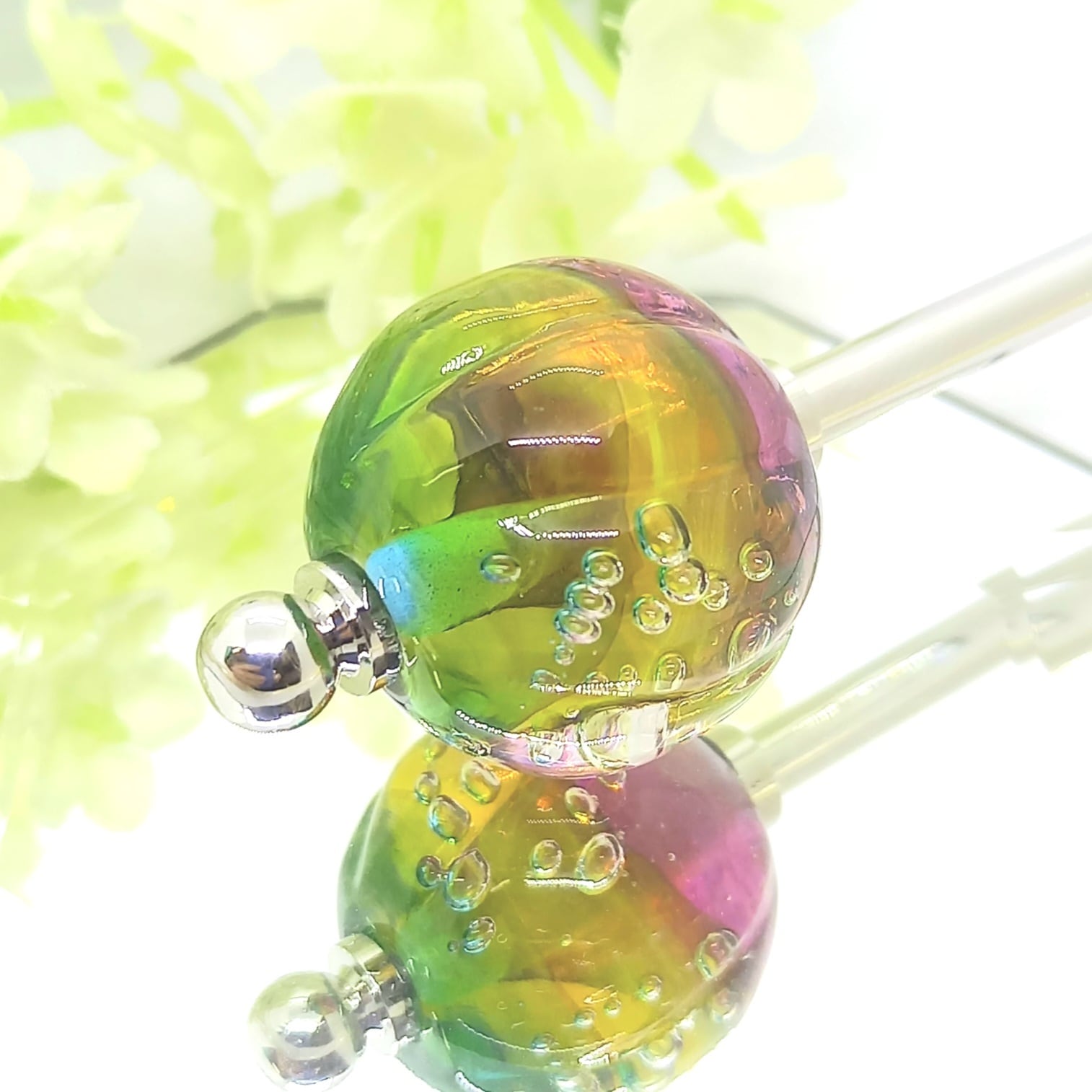 とんぼ玉・簪 アースカラーシリーズ ~虹 とんぼ玉・簪 アースカラーシリーズ ~虹
