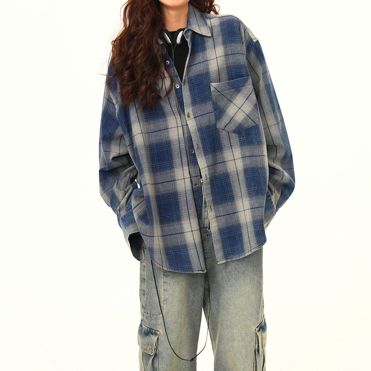 ヴィンテージチェックルーズシャツ R00735